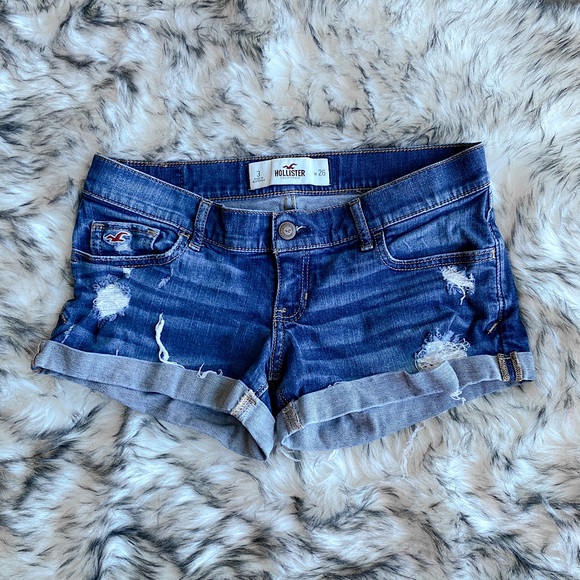 Hollister Pants - Hollister | low rise distressed rolled hem shorts